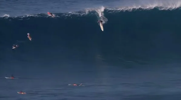 Paddle in session at Jaws